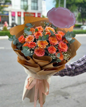 Bó hoa hồng cam tươi thắm - gửi lời chưa nói 