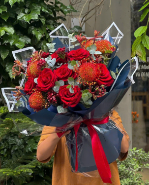 Bó hoa hồng đỏ thắm - trao lời yêu thương