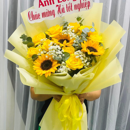 Bó hoa mix chúc mừng sinh nhật -  Hoa tươi Bến Lức 