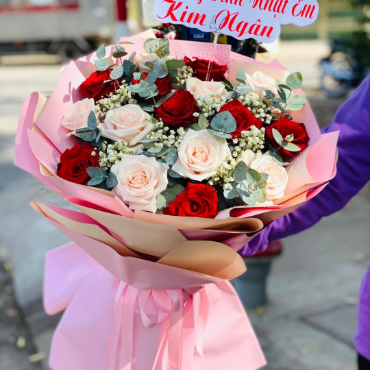 Bó hoa mix chúc mừng sinh nhật -  Hoa tươi Bến Lức 